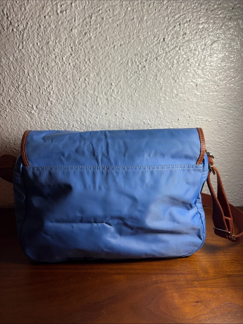 Longchamp La Pilage Blue Nylon Messenger Bag